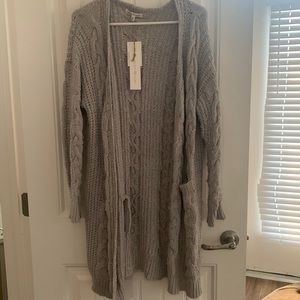 NWT Woven Heart Cable knit long cardigan